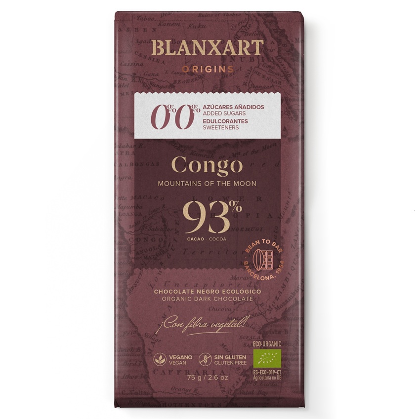 Blanxart pure chocolade 93% zonder toegevoegde suikers Congo