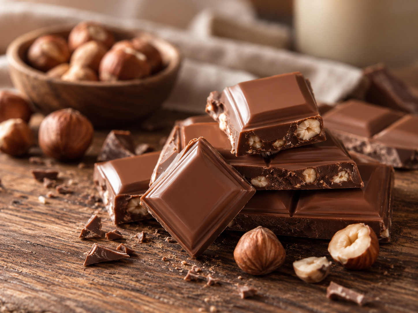 Romige melkchocolade met hazelnoten